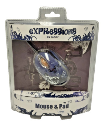 Saitek Expression Maus mit pad 800dpi, USB 2.0 Rock Chick Gitarre, schwarz NEU*