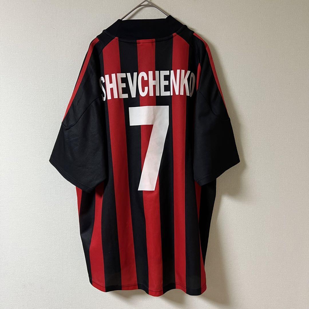 AC Milan 01/02 Shevchenko #7 Jersey Adidas US L Red Black Vintage