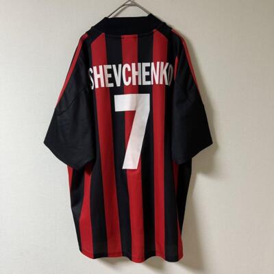 AC Milan 01/02 Shevchenko #7 Jersey Adidas US L Red Black Vintage