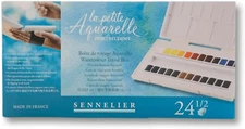 , La Petite Aquarelle Watercolor Sets, 24-Color Half Pan Set, Multicolor