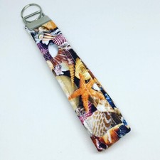 Key Fob Wristlet Keychain In Sea Shell Print