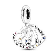 MULA Fashion Silver Plated Charm AAA CZ LOVE Hearts Dangle For Women Bracelet