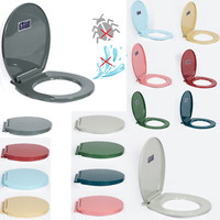 Soft Close Toilet Seat Bathroom Oval Shape WC Heavy Duty Seats Anti Slam