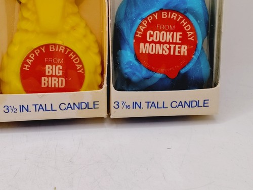 Vtg Sesame Street 1977 Oscar Grouch Big Bird Cookie Monster B-day Candles RARE - Picture 7 of 20