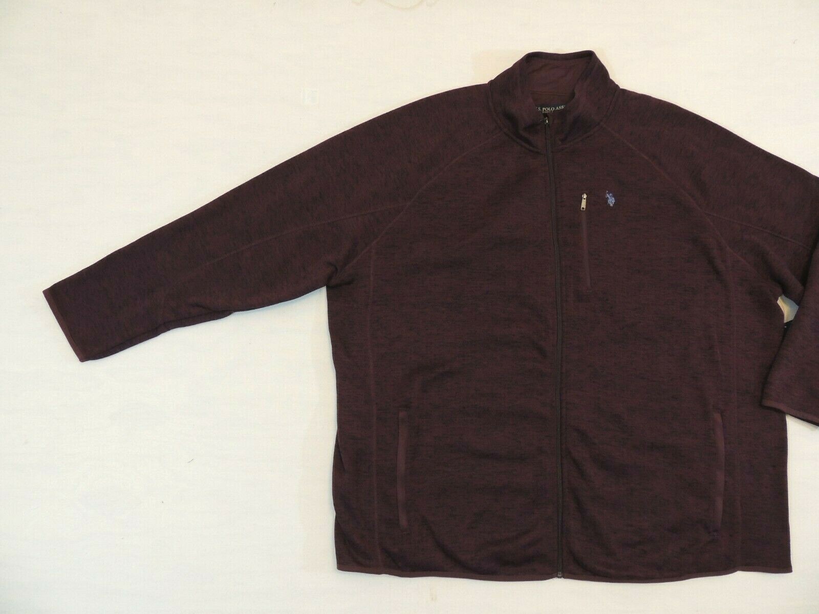 Felpa uomo US Polo ASSN pony pile cerniera maglione giacca a maglia alta 2XLT