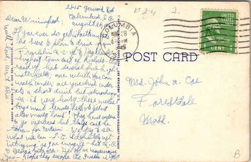 Postcard Highlands Country Club Highlands N C North Carolina - Picture 2 of 2