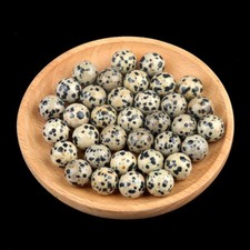 50pcs Natural Speckle Stone Half Drilled Hole Beads 12mm Round Ball DIY Jewelry