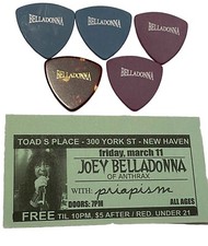 ANTHRAX -Joey Belladonna-  2011 TOUR - 5 Guitar Pick Lot.-& Show Stub