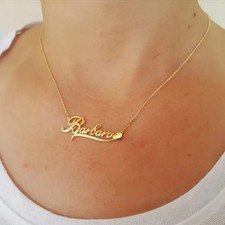 Custom Stainless Steel Name Heart Pendant Chain Personalized Name Necklace