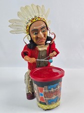 Vintage Working Indian Joe Alps Tin Toys Japan Battery Op. Drum playing