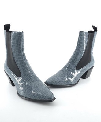 Vagabond Shoemakers Betsy Chelsea Boots Blue Croc-Embossed Women's Size 9