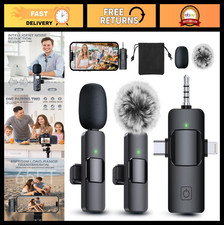 3-in-1 Wireless Lavalier Microphone for iPhone/Android/Camera, Mini Mic, Clear S