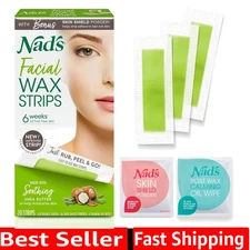 Beeswax Facial Wax Strips - Effortless Hair Removal with Calming Oil Wipes