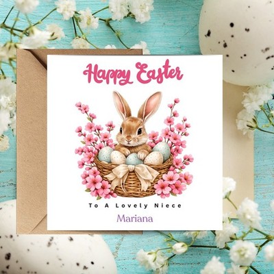 Osterkarte Hase, Ostereier Designkarten Ostergruß