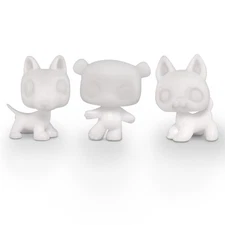 Custom White Base LPS 3Lot for Kids Gift DIY lps Toy Bull Terrier Bearb DDR