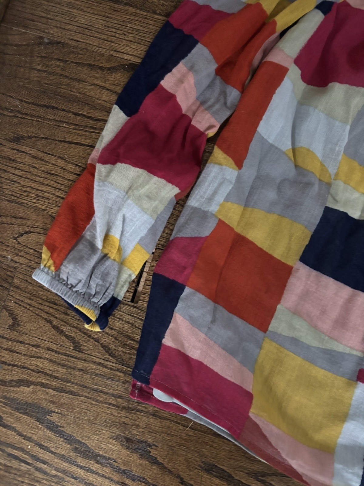 Tory Burch long sleeve patchwork blouse cotton si… - image 2