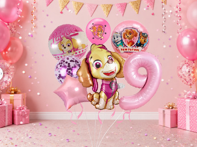 B019 Paw Patrol Zahl 9 Chase Ballon Set 7 Ballons Kindergeburtstag Party Deko