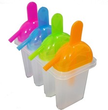 4 Cell Popsicle Frozen Ice Maker Lolly Cream Diy Pop Mold Mould Tray Pan Kitchen