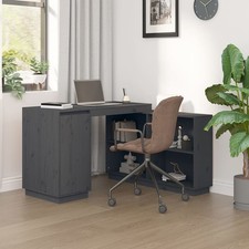 Bureau Gris 110x50x75 cm Bois Massif de Pin Table de Travail Ordinateur vidaXL