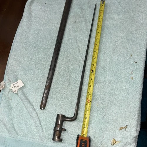Civil War US Model 1855 Socket Bayonet w/Leather Scabbard - Original - NICE #1