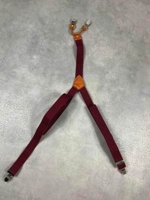 Vintage Hosenträger bordeaux unifarben Unisex