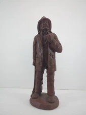 Vintage Wood Fireman Sculpture Figurine Red Mill MFG Handcrafted USA
