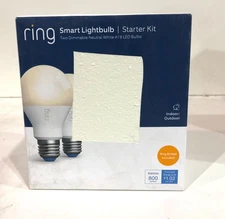 Ring 60-Watt Equivalent A19 LED Smart Light Bulb with Bridge (2-Pack) New