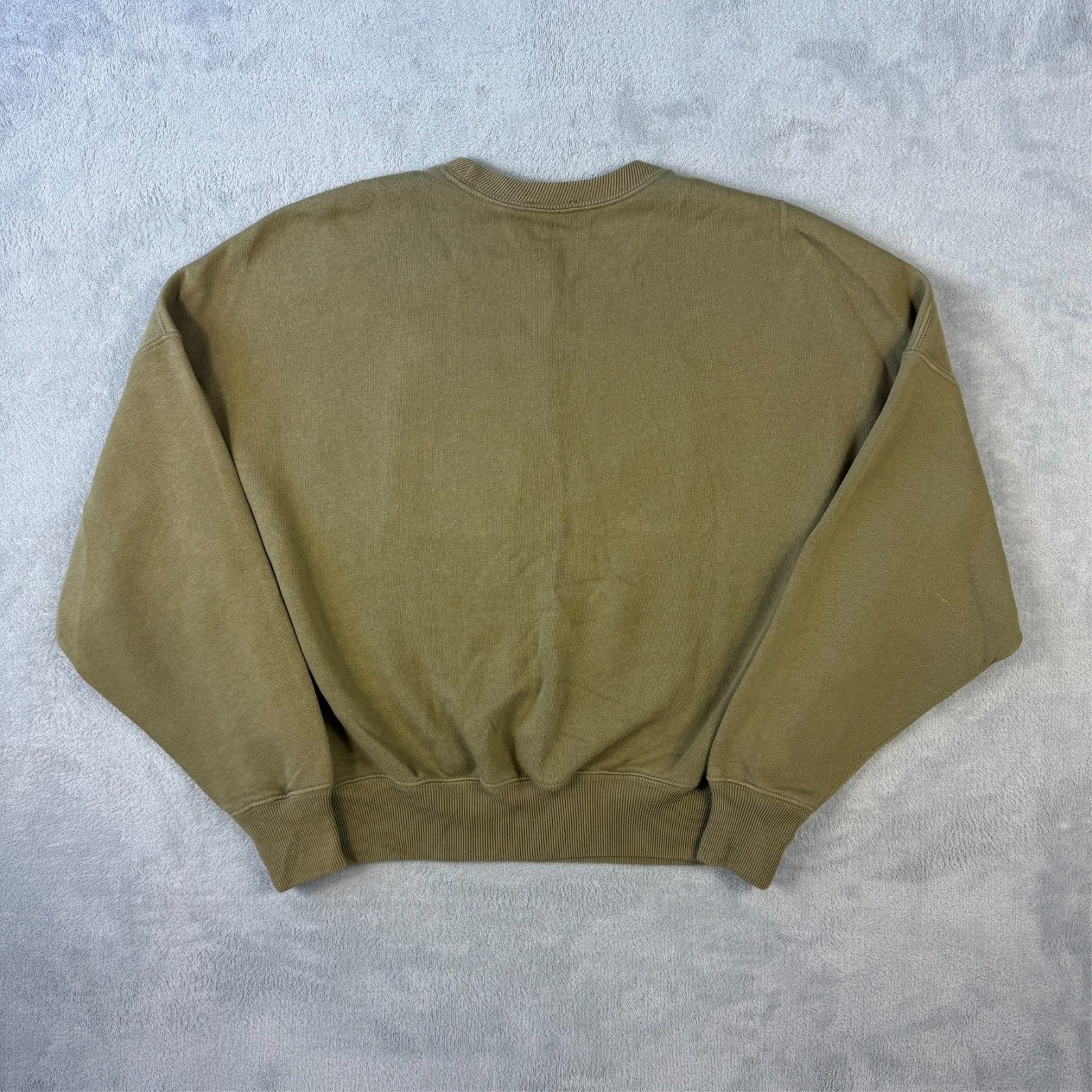 VTG Polo Ralph Lauren Khaki Green USA Flag Oversized Size XS Pullover Sweatshirt image 8