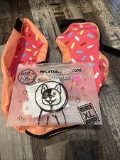 Size Xl Inflatable Pet Recovery Cone 15  -18  , Super Cute Doughnut Design