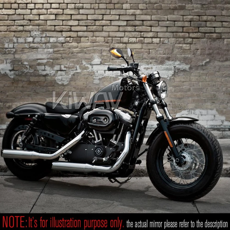 Espejo retrovisor led secuencial estilo carbono carcasa Lucifer se adapta a Harley V-Rod Foto 4 de 4