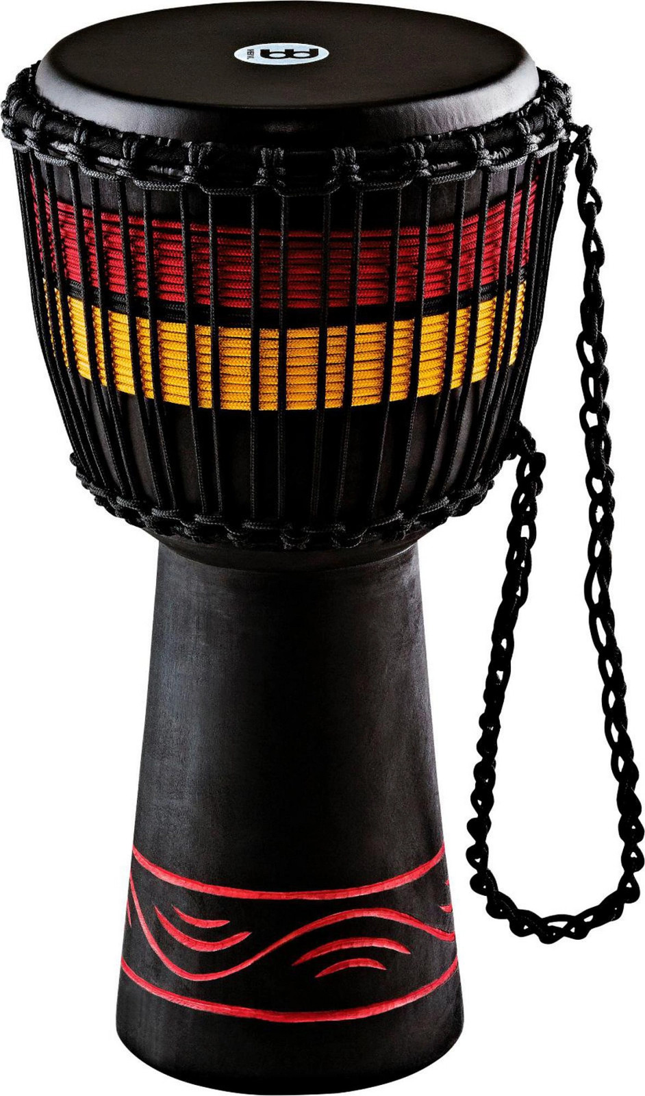 Meinl African Style Fire Rhythm Series Rope Tuned Wood Djembe 10 in. Black
