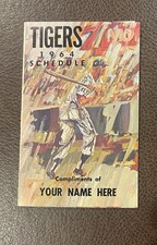 1964 Detroit Tigers Pocket Schedule Baseball Tiger Stadium Al Kaline