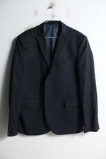Next Mens Slim Fit Suit Jacket - Fine Check Blue - Size 44 Reg k61 