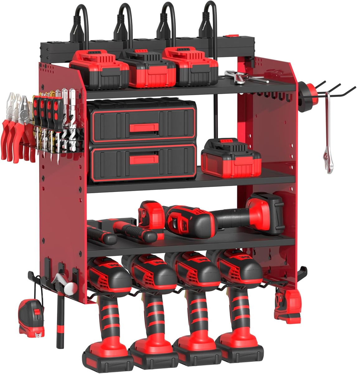 Power Tool Organizer & Charging Station, Wall Mount Garage Storage