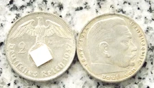 2 Reichsmark 1937 A Hindenburg Adler Silber Deutsches Reich selten TOP Erhaltung