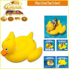 Giant Inflatable Lucky Ducky Pool Float Oversized Ride-On Stable Legs UV-Resi...