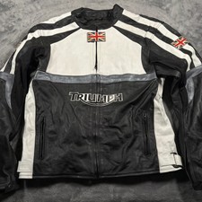 Triumph Real Leather Motorcycle Riding Jacket...