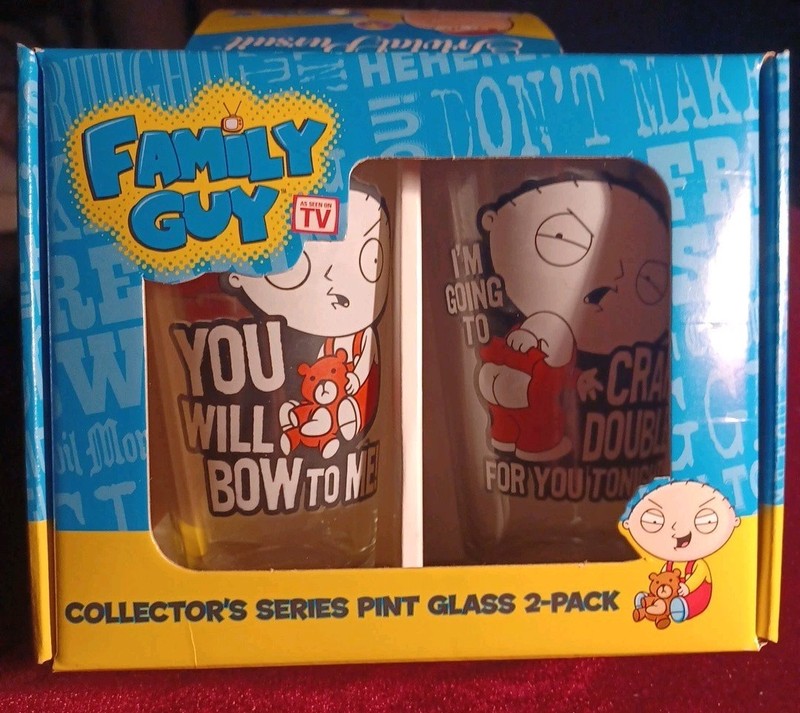 NIB Family Guy Collectors Series Pint Glass 2-pack 2011