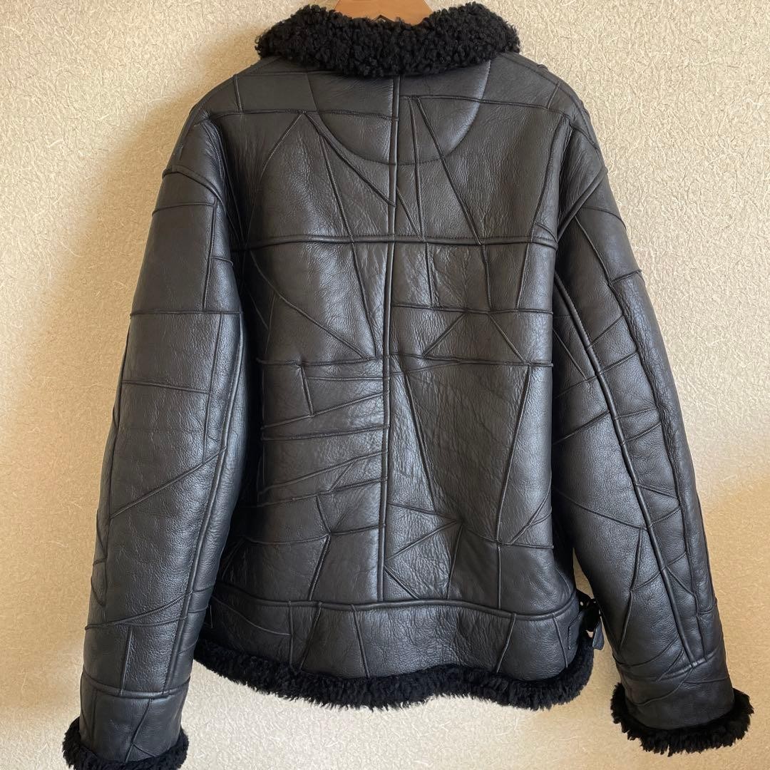 Supreme Patchwork Shearling B-3 Jacket Black L Sh… - image 4