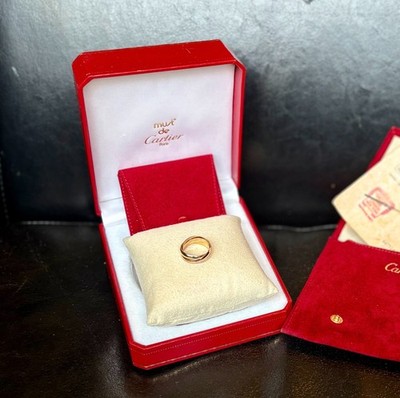 Cartier Trinity Ring, dreireihiges Rollband in 18K Gelb-, Weiß- & Rotgold