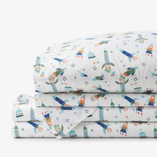 Company Kids Space Adventure Organic Cotton Percale Bed Sheet Set Twin
