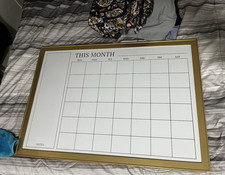 Framed Dry Erase Monthly Calendar Whiteboard w/ Notes Section