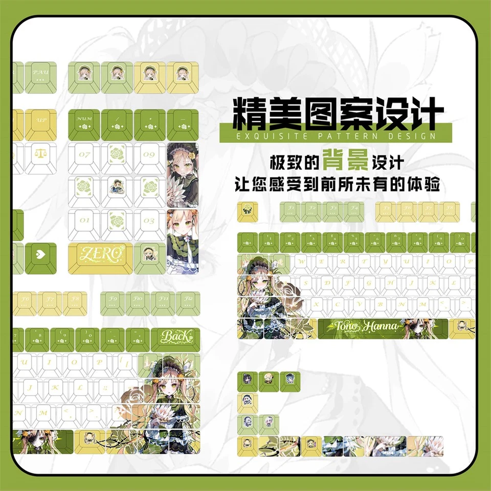 Magical Girl Witch Trial Tōno Hanna Anime PTB Transparent Light Keycap Keyboard - Image 4 of 4