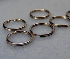 Lot of 6 Key Rings ~ 15mm Approx 5/8" Split Ring ~ Nickel Plated Steel Findings