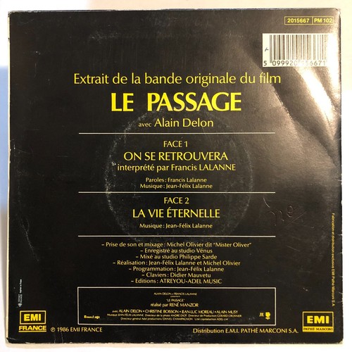 LE PASSAGE, SOUNDTRACK BY FRANCIS LALANNE, 1986 FRENCH 7¨ SINGLE, PS, - Picture 2 of 4