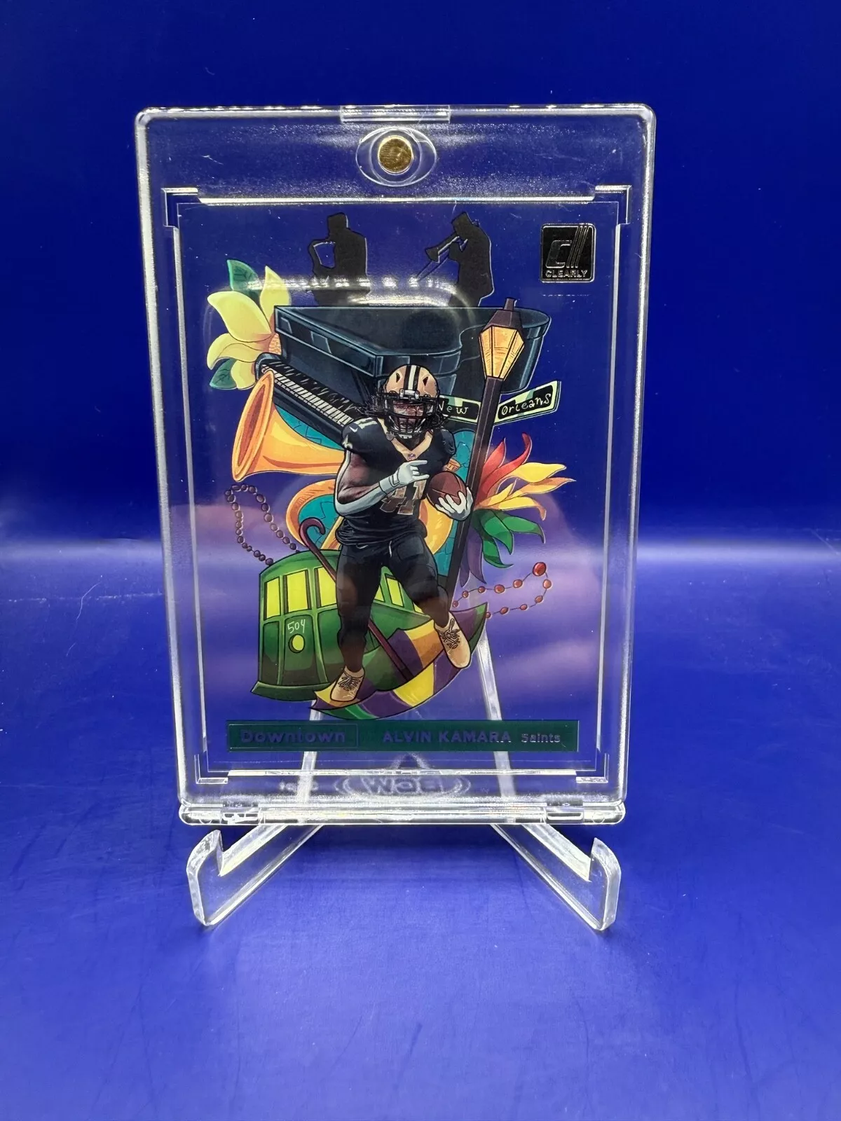 2021 Panini Clearly Donruss - Alvin Kamara Downtown SSP Case Hit! #D-18 Saints