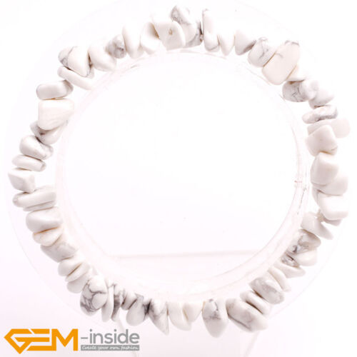 Natural Gemstone Beaded Freeform Chip Gravel Beads Bracelet 7.5'' Jewellery Gift - Foto 40 di 121