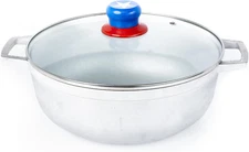 3.7Qt Boricua Cast Aluminum Caldero with Glass Lid