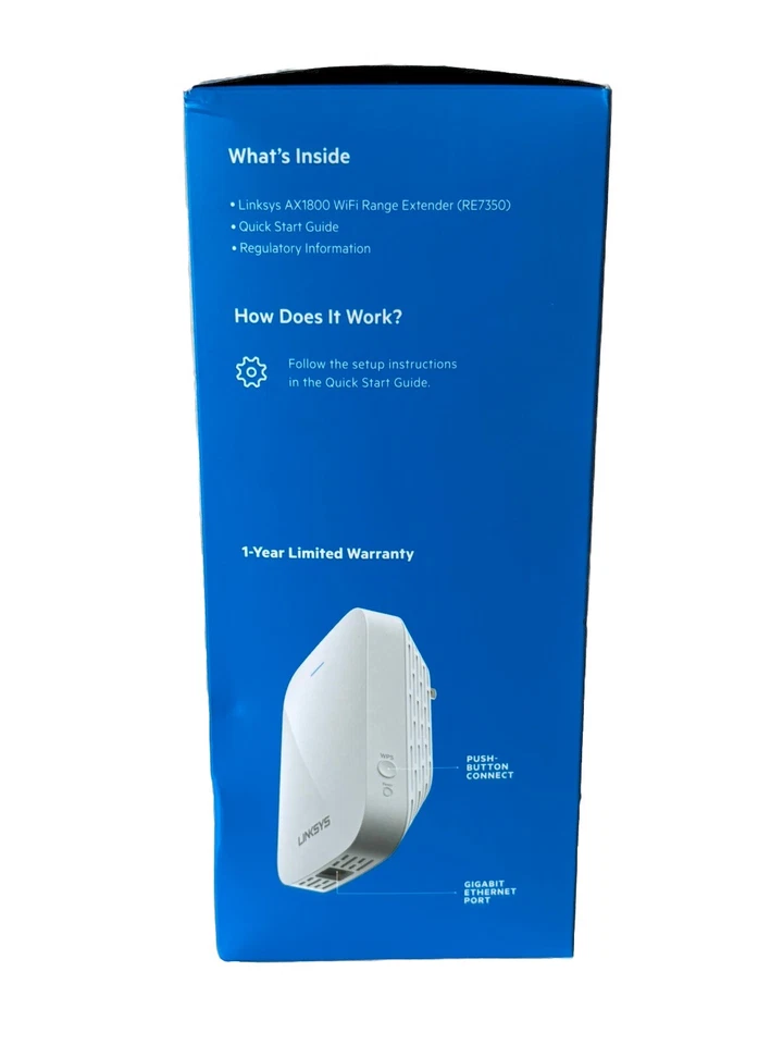 Linksys AX1800 Max-Stream WIFI 6 Range Extender RE7350 White Up To 1.8Gbps - Image 2 of 4