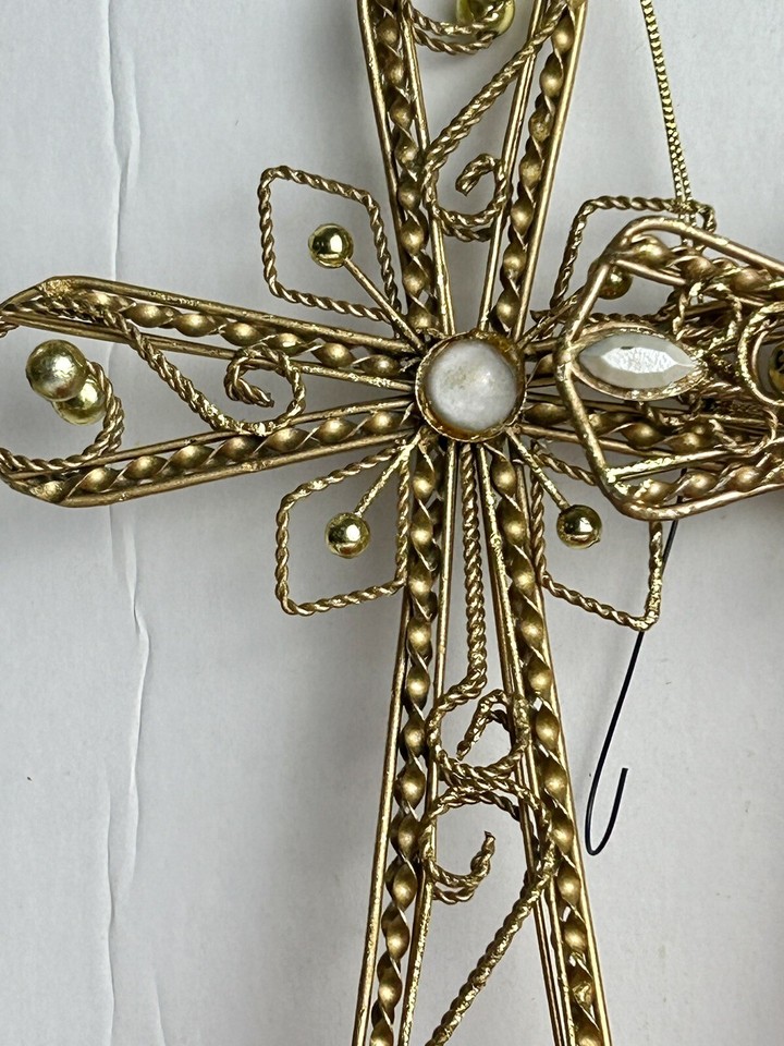 Dillards Trimmings Christmas Ornaments Set of 3 Cross Gold Tone 3